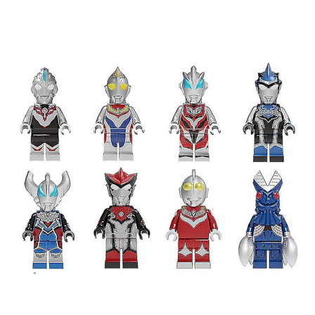 8 Pieces Of Ultraman Building Blocks Minifigures Assembling Toys