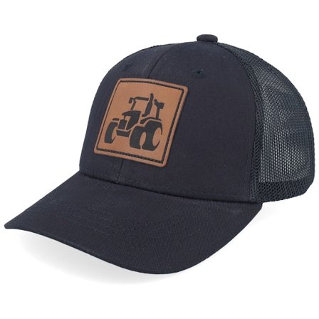 Kiddo Cap - Negro trucker Gorra - Kids Tractor Engraved Box Patch Black Trucker @ Hatstore