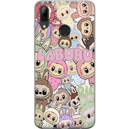 Kompatibel Mobilcover til Huawei P smart 2019 Rosa kawaii-komposition med søde animerede figurer og bløde former