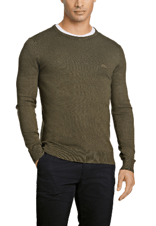 Lindbergh Ecovero L/S o-neck knit Överdelar Herr Grön XXL