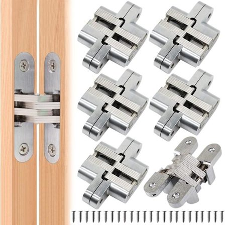 Stykker Foldbar Skjult Hængsel Kors Buet Skab, Usynligt Hængsel Lukning, Møbeldør Foldet Hjørne Stål Nem Installation til Skab Dør