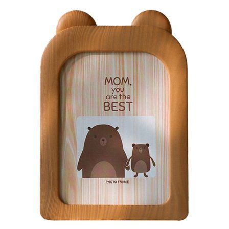 Sød Tegneserie 7 Tommer Fotoramme Brun Bjørn Kontor Skrivebord Dekoration Børnehave Vægdekoration