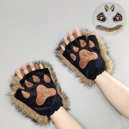 Halloween vevd dans varulv dyreøre hode dekorasjon kostyme rekvisitter ulveøre pannebånd dyreklo hansker ulvehale kostyme_tfrf