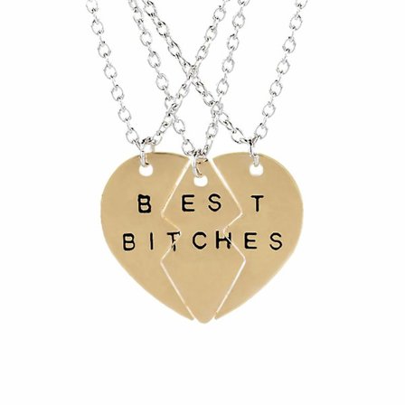 3kpl/setti Parhaat Ystävät Kirjain Sydän Riipus Kaulakoru Ystävät Korut Lahja