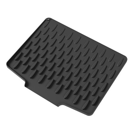 Silikonmatta för köksbänken, anti-spill, lämplig för diskho, kylskåp etc., tillverkad av silikonmaterial, ljusgrå, storlek 40 * 32,5 cm