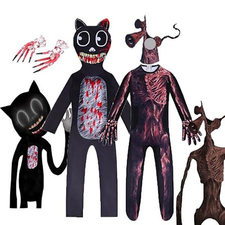 Barn Siren Head Anime-karakter Catsuit med maske Halloween V