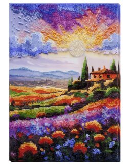 Perlebroderi Kveld over engen - Abris Art