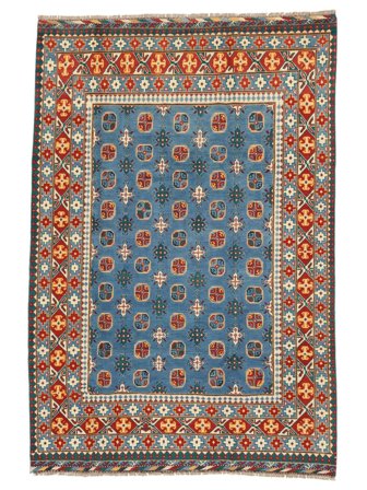Tapis D'orient Afghan Fine 203X295 Rouge Foncé/Bleu Foncé (Laine, Afghanistan)