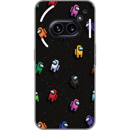 Yhteensopiva Puhelinkuori Nothing Nothing Phone (2a) Among Us-kuviointi värikkäillä hahmoilla avaruudessa, leikkisä peliteema täydellinen Among U