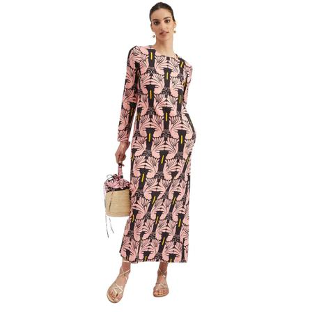 La DoubleJ Long Sleeve Swing Klänning rosa, Dam, Dam, Storlek: M
