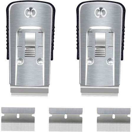 2 Pak Multifunktionel Razor Skraber med 30 Ekstra Kulstofstålblade