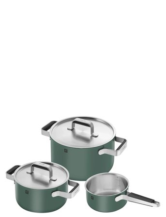 Zwilling Grytset Pure 3 Delar + 2 Lock, Grön - Green - ONE SIZE