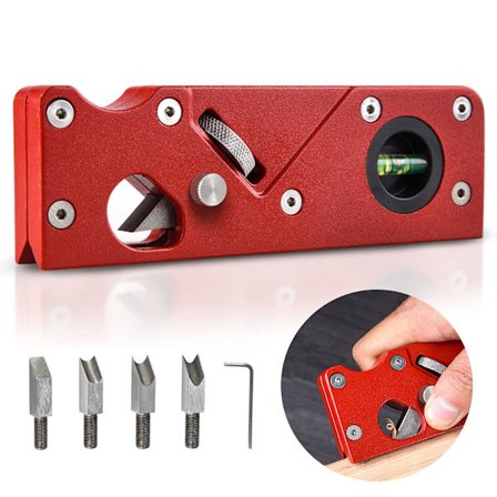 Hjørnehøvl i træ, 45 graders affasningshøvl, affasning, træhåndhøvl til træbearbejdning (rød){yh}