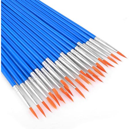 30 stykker runde pensler, små pensler i bulk for miniatyrdetaljmaling, pensler for barn, runde spiss-pensler for klasserom