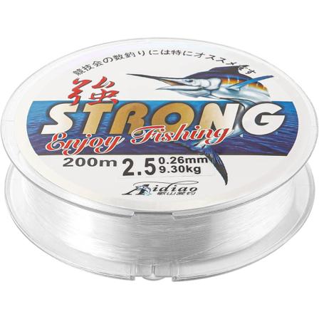 200 M fiskesnøre, 0,4 mm nylon fiskesnøre 6,0 spole klar monofilamentsnøre usynlig fiskesnøre for fiskehengende håndverk Transparent 0.26mm