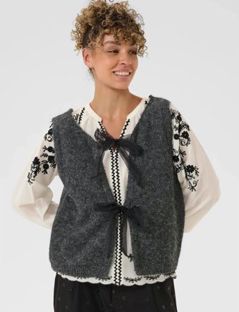 Cream Crbulp Knit Vest - Grey - M/L