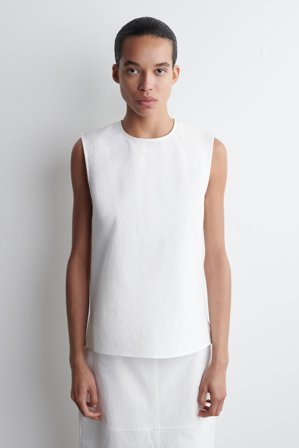 COS Women's Sleeveless Cotton Top in White
