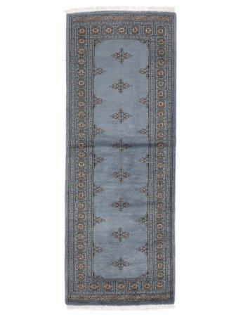 Tapis Pakistan Boukhara 3Ply 82X213 De Couloir Gris Foncé/Bleu Foncé (Laine, Pakistan)