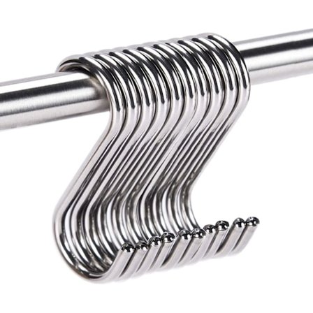 10 S-kroker i rustfritt stål S-krok henger krok bad kjøkken Sto