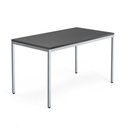 Desk QBUS, 1400x800 mm, 4-leg frame, silver frame, black