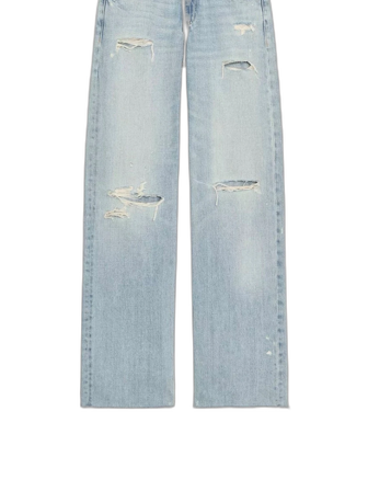 Ljusblå wide ripped jeans