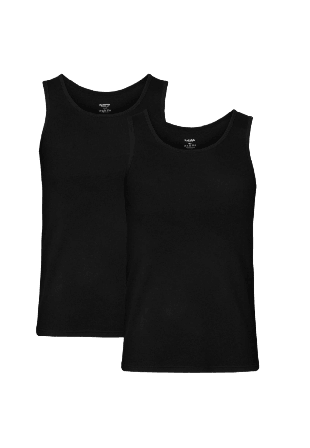 Resteröds Bambu, Linne "rib", 2-pack, Svart Underlinnen & t-shirts Herr XL
