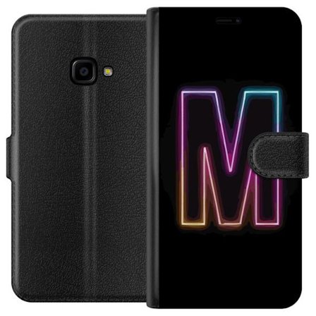 Kompatibelt Lommeboketui til Samsung Samsung Galaxy Xcover 4 Neonbokstav M med fargeskiftende lys effekt mot svart bakgrunn, moderne minimalistisk typ