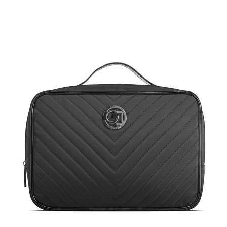 Gillian Jones Traincase m. 2 Rum Sort Quilt, Tøj & Bolig, Tilbehør, Toilettasker