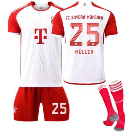 23-24 Barn Fotbollströja Kits Pojkar Träning Sportkläder Skjorta Shorts Strumpor bayern 23/24 home kit #25 #28 (12-13 years)