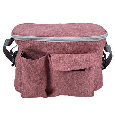 Baby Joggervagn Organizer Väska Vattentät Universell Passform Organizer med Mugghållare för Baby Joggervagn Maca Röd