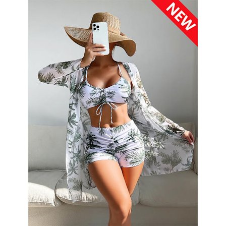 Tropical Allover Print Bikini 3pack