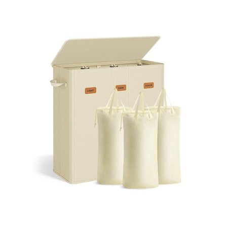 Rootz stor brun tvättkorg - tvättfack - förvaring hamper - hållbar & rymlig - 64 cm x 33 cm x 75 cm