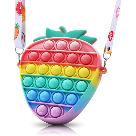 2 i 1 Push Bubble Pop It Fingertip Toy Strawberry Pop it Pack