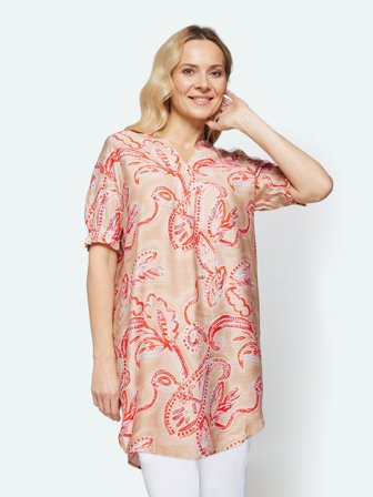 SIGNATURE - Tunika - Rød Mix - Mønstret