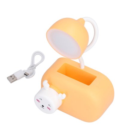 Pöytävalaisin Piirretty Peura Monitoiminen LED-pöytälamppu Kynän Terottimella USB-kaapelilla Opiskeluhuoneeseen Makuuhuoneeseen ToimistoonOranssi
