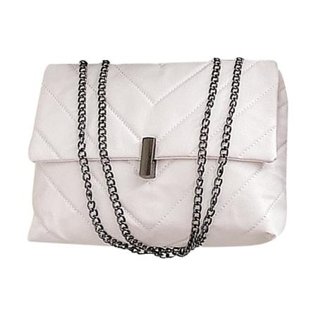 Crossbody-väskor för kvinnor, axelväska, handväska, små plånböcker för damer med kedjerem, vit