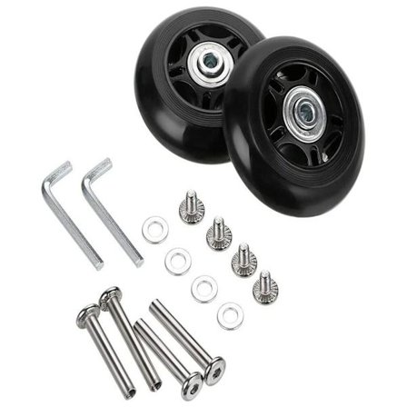 2 stk. reservehjul for reiseveske, erstatningshjul, lagerreparasjon for bagasje, reiseveske, 70×24mm, svart (FMY)