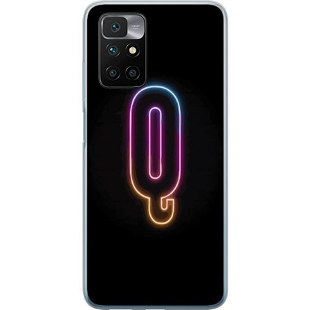 Kompatibelt Mobilskal till Xiaomi Xiaomi Redmi 10 Minimalistisk neonbokstav Q i lysande färger mot mörk bakgrund