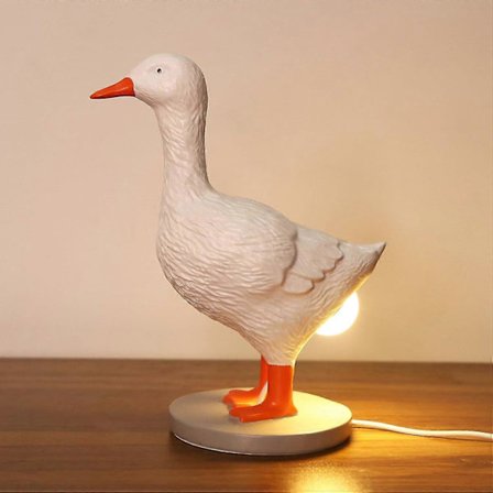 Anklampa i form av ett ägg, 3D-ägglampa, natlampa i form av ett realistiskt ankägg i harts med USB, varmt bordslampa för heminredning - CHSZ