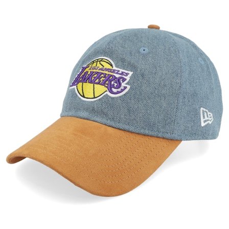 New Era - Azul unconstructed Gorra - Los Angeles Lakers NBA Denim Midi 9TWENTY Denim/Khaki Dad Cap @ Hatstore