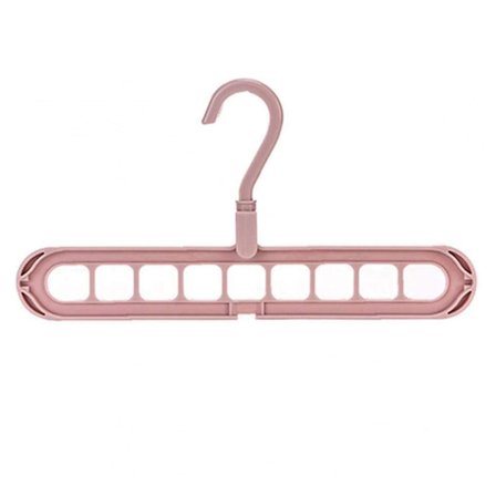 Hushållsmultifunktionshängare med nio hål med bärbar finish Våttorra kläder för resor utomhus garderob Klädställ (rosa)