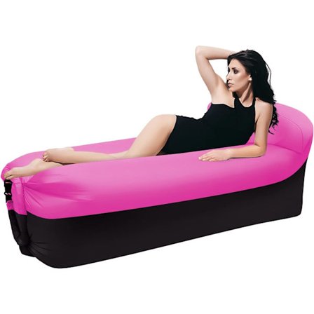 210D svart plus rosa uppblåsbar hängmatta, vattentät utomhus