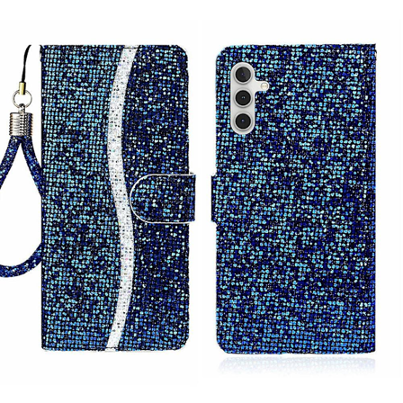Glitter Puder Läderfodral Kompatibelt med Samsung Galaxy A15 5G-Perfet