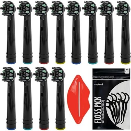 Tandborsthuvuden - PickClean - Floss Action aktivt kol - Kompatibla med Oral B - Tand mellanrums rengöring