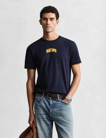 GANT Graphic Ss Tshirt - Navy - XXL