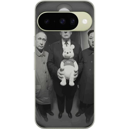 Kompatibelt Mobildeksel til Google Google Pixel 10 Svart-hvit kunstbilde med surrealistisk politisk symbolikk og uventet kontrast, provoserende modern