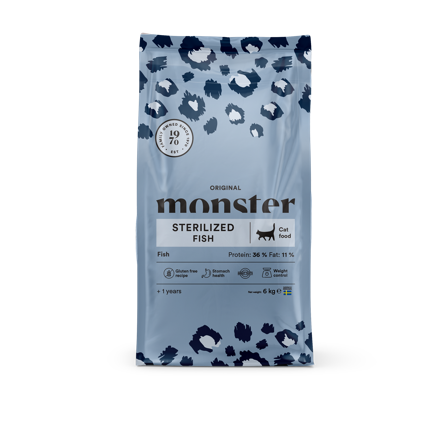 Monster Pet Food - Cat Original sterilisert fisk 6 kg - Katt - Kattefôr & kattemat - Tørrfôr for katt - ZOO.no