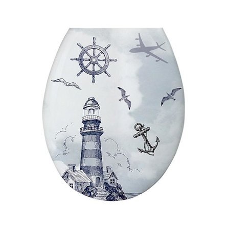 1 st 18 Tums Tjockare Tryckt Toalettlock U-formad Toalettstolsskydd Universal Plast Toalettlock Kreativa Mönster Toalettstol Ring för Hemtoalett