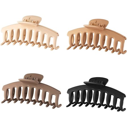 Set med 4 Stora Hårclips, Halksäkra, Kvinnor, Klor Hårclips, ZQKLA