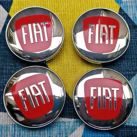 4 st 60mm Navkapslar för Fiat 500 Hjulcentrering Dammskydd Emblem för Punto Stilo Bravo Ducato Freemont 124 600